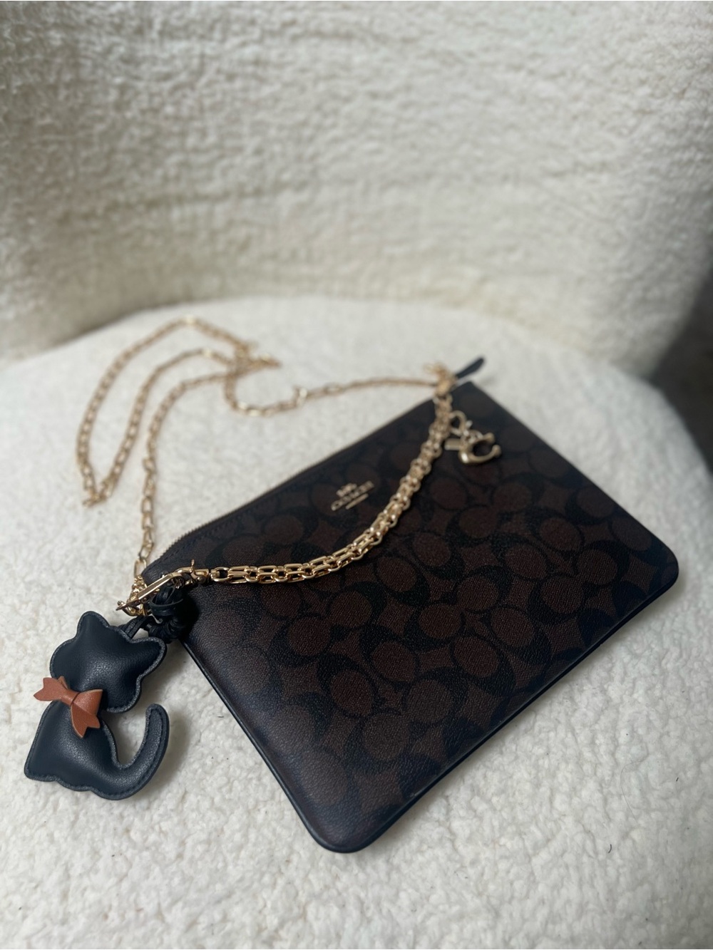 Coach Brown Signature Converted Crossbody with Charms
